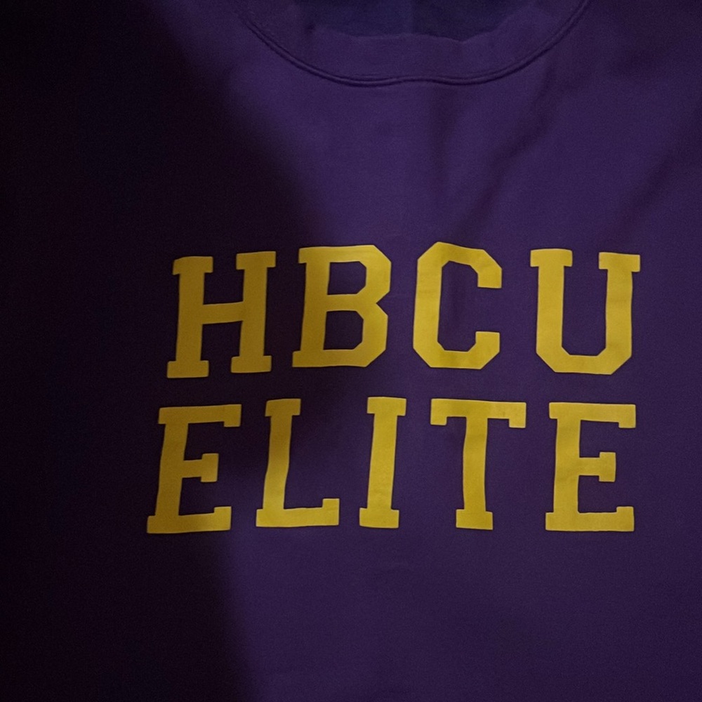 HBCU ELITE Purple w Yellow font Crewneck Sweatshirt Size XL - Picture 8 of 12